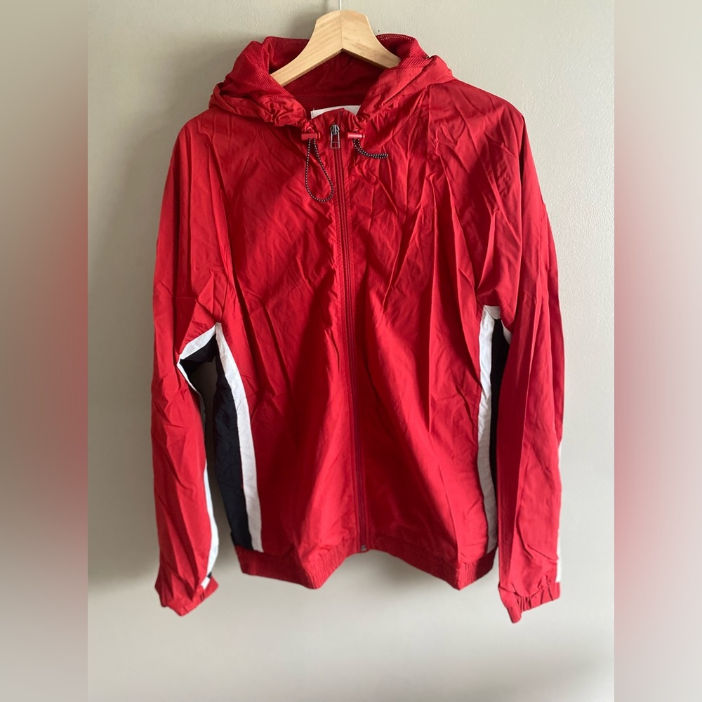 LCKR Windbreaker Men’s Size M Red Hooded‎ Ful Zip Jacket Streatwear